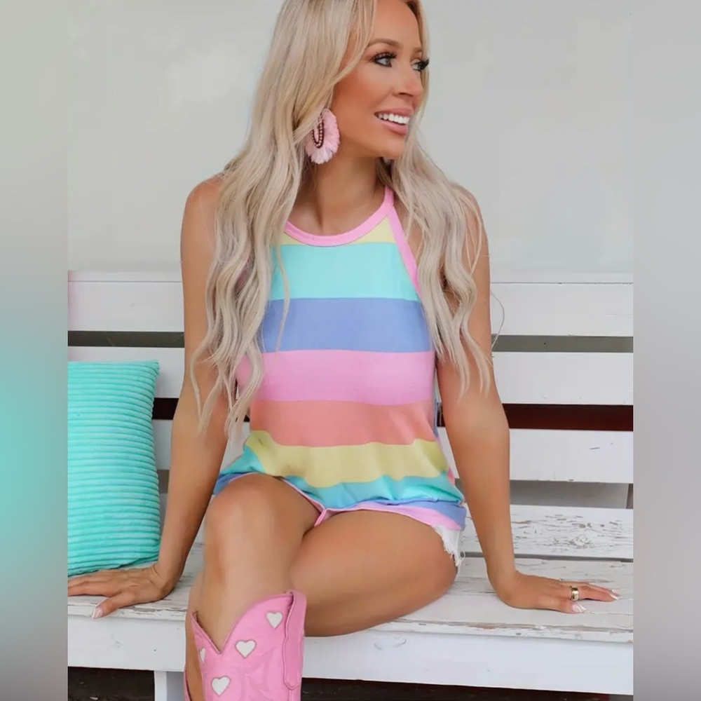 Ladies Summer Chic Pastel Tank